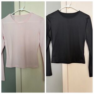 Women's Long Sleeve Tops - Pink and Black